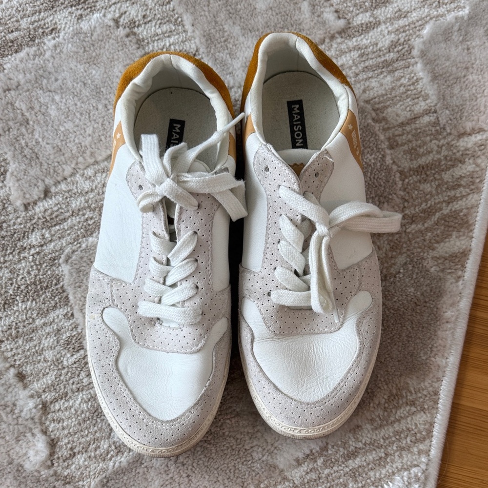Scotch & Soda White and Tan Sneakers